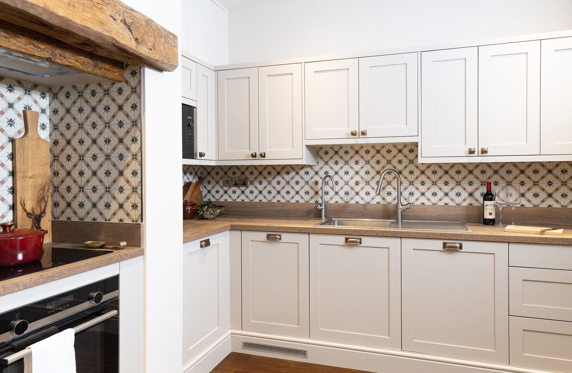 The Bamburgh country kitchen, shaker joinery and generous counter runs